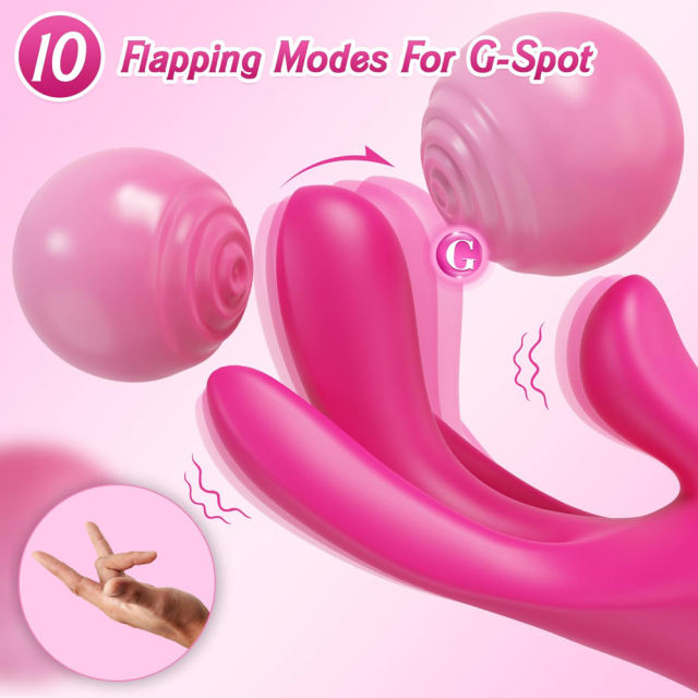10-Mode Magenta Rechargeable Finger-Motion Silicone Vibrator