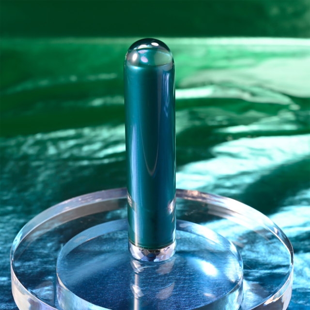 3.55 Inch 10-Mode Blue Rechargeable Waterproof Glass-Style Bullet Vibrator