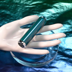 3.55 Inch 10-Mode Blue Rechargeable Waterproof Glass-Style Bullet Vibrator
