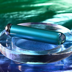 3.55 Inch 10-Mode Blue Rechargeable Waterproof Glass-Style Bullet Vibrator