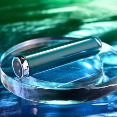 3.55 Inch 10-Mode Blue Rechargeable Waterproof Glass-Style Bullet Vibrator
