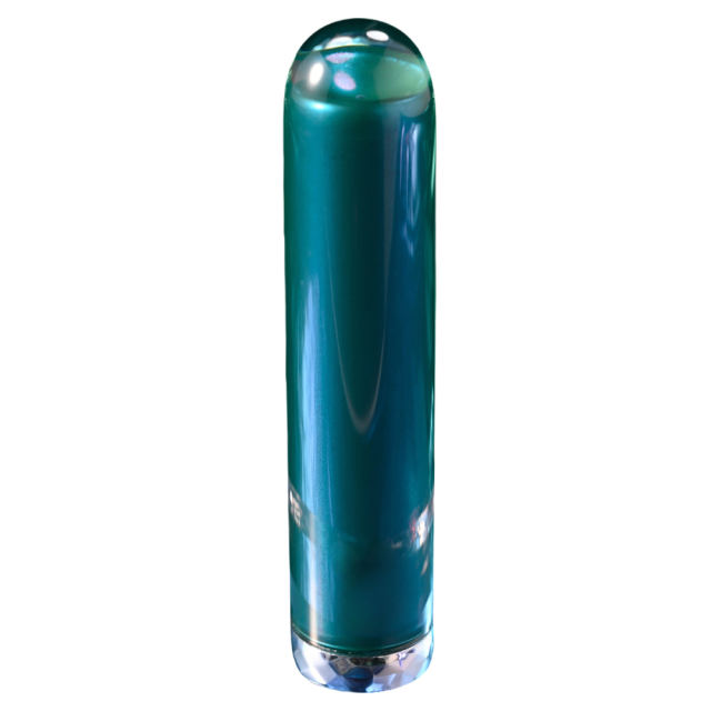 3.55 Inch 10-Mode Blue Rechargeable Waterproof Glass-Style Bullet Vibrator