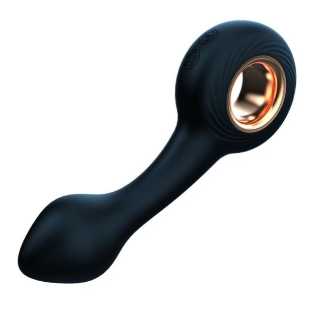 5.39'' 12-Mode Curved Vibrating Dark Purple Silicone Butt Plug
