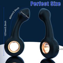 5.39'' 12-Mode Curved Vibrating Dark Purple Silicone Butt Plug