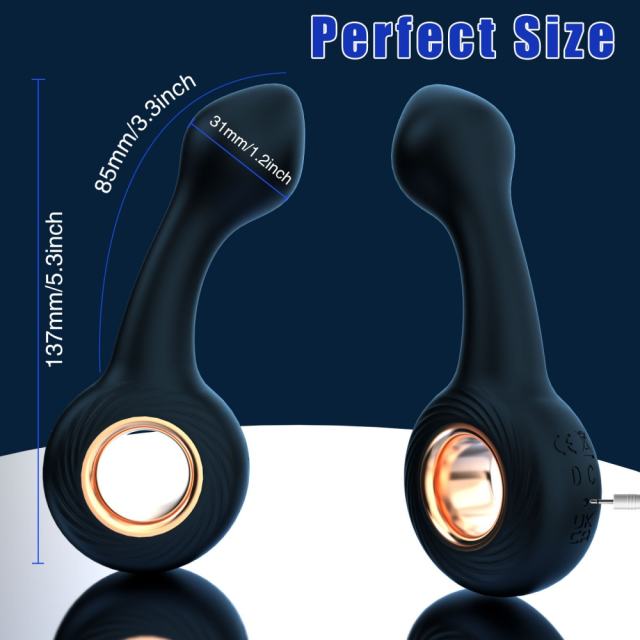 5.39'' 12-Mode Curved Vibrating Dark Purple Silicone Butt Plug