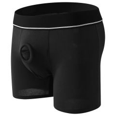 Black Adjustable Strap-On Harness Panties with O-Ring Front
