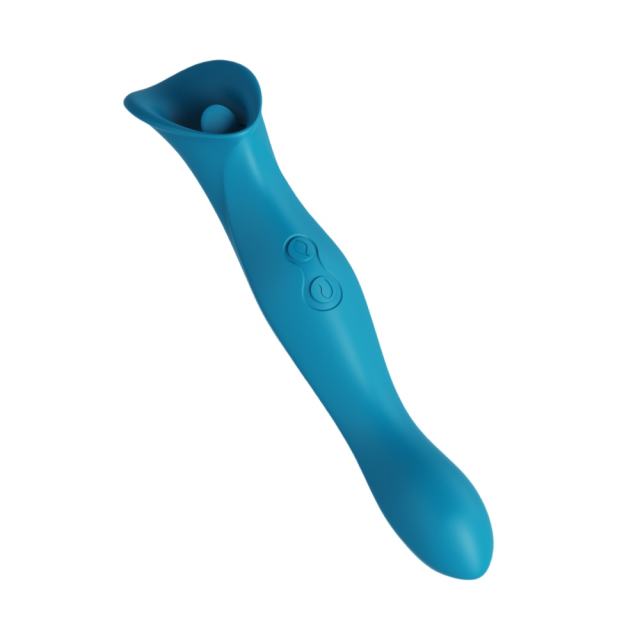 Green 9-Mode Vibrating & Tongue-Licking Medical-Grade Silicone Vibrator