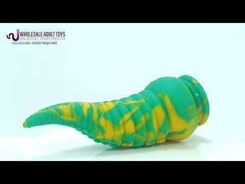 8.12'' Green + Yellow Medical‑Grade Silicone Fantasy Tentacle Dildo