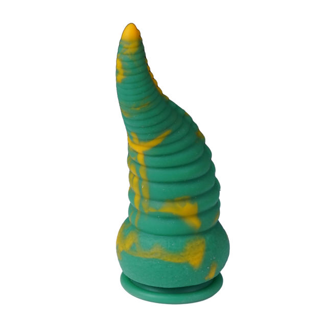 8.12'' Green + Yellow Medical‑Grade Silicone Fantasy Tentacle Dildo
