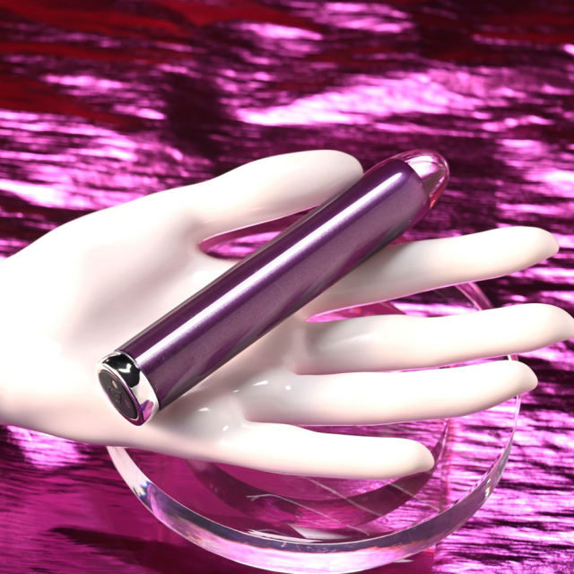 4.73 Inch 10-Mode Purple Rechargeable Waterproof Glass-Style Bullet Vibrator