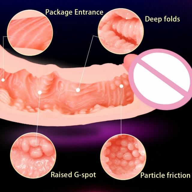 6.70'' Flesh Life-Like TPE Penis Sleeve Extender with Realistic Vagina Entry