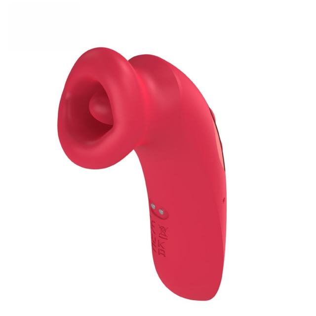 10-Mode Red Rechargeable Silicone Vibrator with Sucting Function