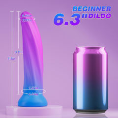 6.30'' Purple + Blue Gradient Silicone Dildo