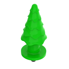 3.74'' Single-Speed Green Tree-Shaped Vibrating Butt Plug - Battery-Powered (3 × LR44)