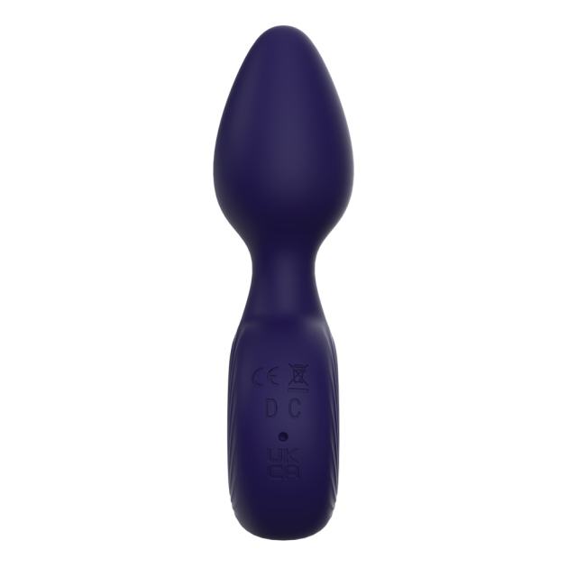 12-Mode Rechargeable Vibrating Dark Purple Silicone Butt Plug