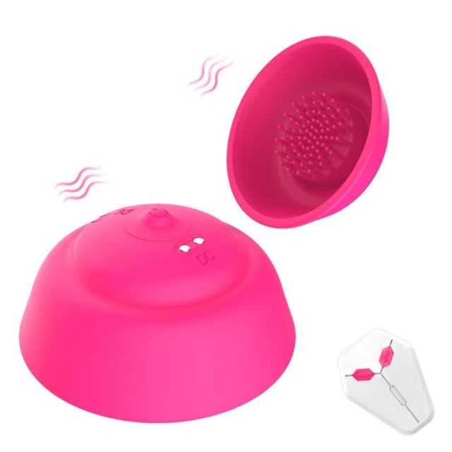 9-Mode Magenta App-Controlled Vibrating Nipple Suckers (Pair) with Remote Controller