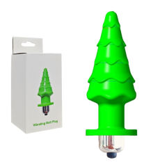 3.74'' Single-Speed Green Tree-Shaped Vibrating Butt Plug - Battery-Powered (3 × LR44)