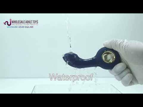 12-Mode Curved Vibrating Black Silicone Butt Plug