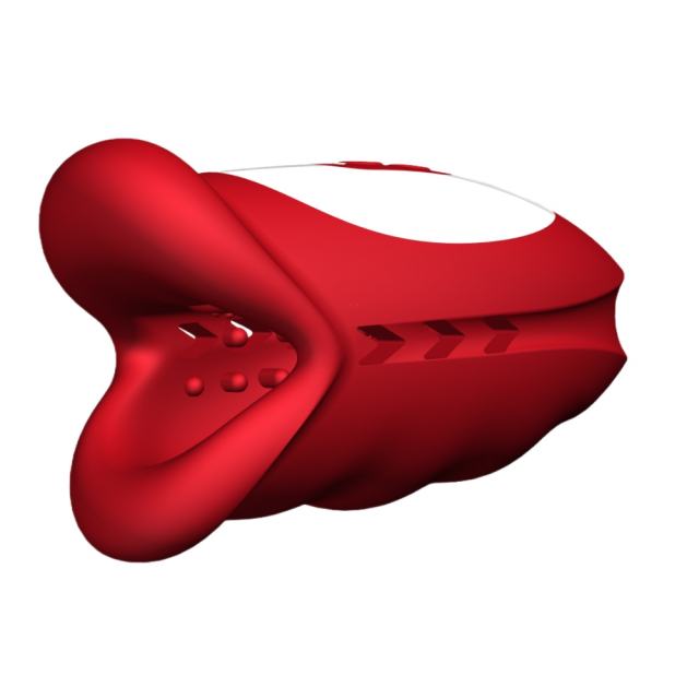 10-Mode Red App-Controlled Rechargeable Mouth-Shaped Waving-Motion Stroker