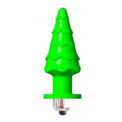 3.74'' Single-Speed Green Tree-Shaped Vibrating Butt Plug - Battery-Powered (3 × LR44)