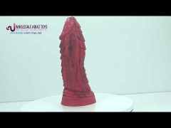 7.88 Inch Extra Thick Red + Black Monster Silicone Dildo – 2.36 Inch Wide, Realistic