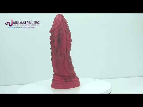 7.88 Inch Extra Thick Red + Black Monster Silicone Dildo – 2.36 Inch Wide, Realistic