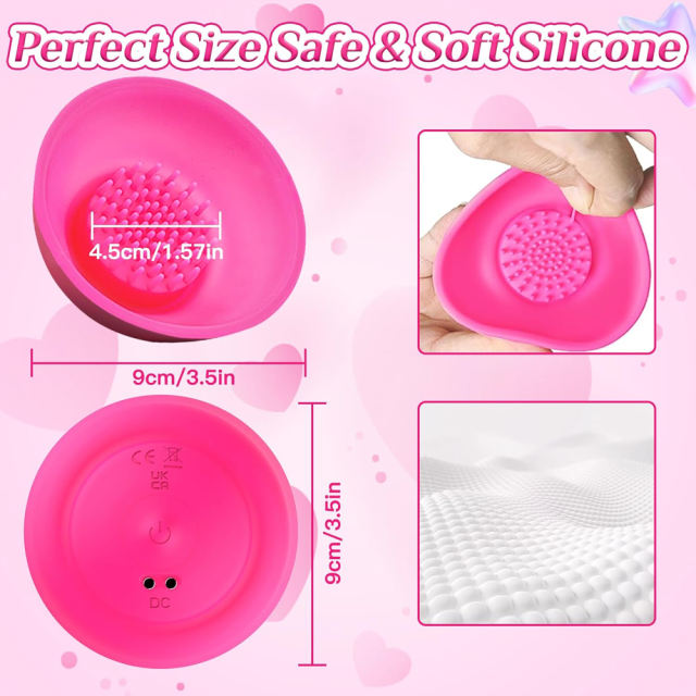 9-Mode Magenta App-Controlled Vibrating Nipple Suckers (Pair) with Remote Controller