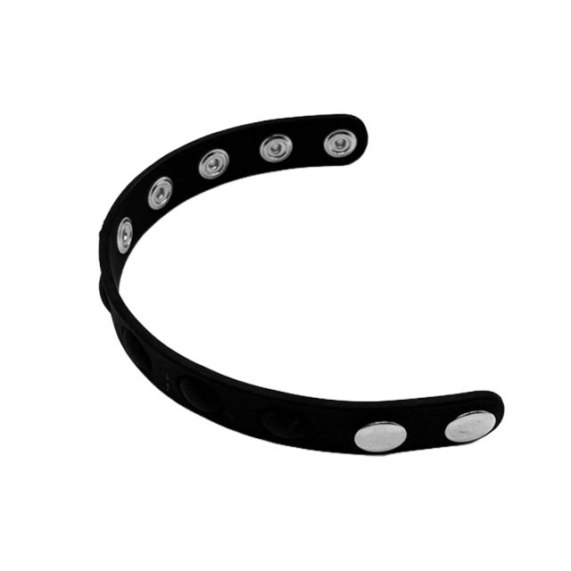 Black Adjustable Silicone Cock Ring Strap
