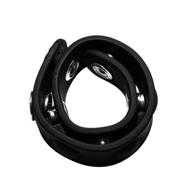 Black Adjustable Silicone Cock Ring Strap