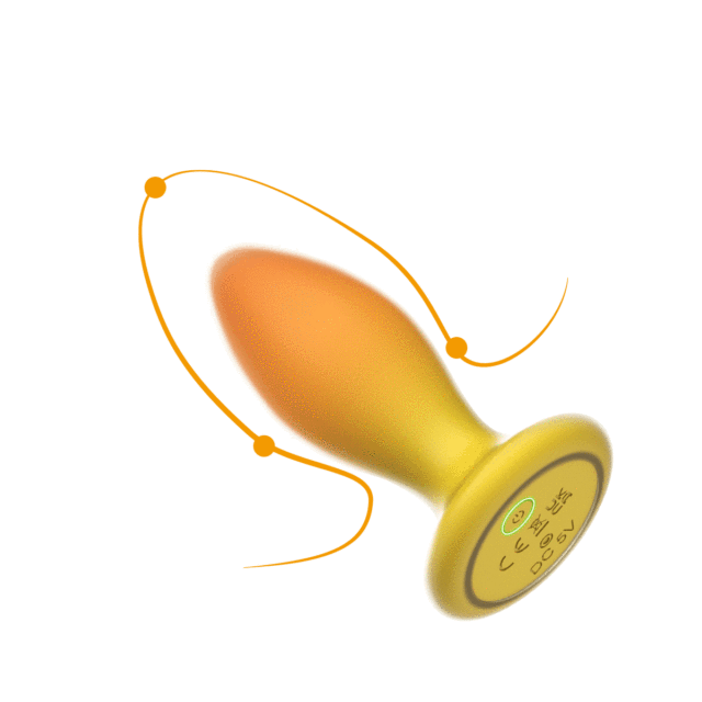 10-Mode Yellow & Orange Rechargeable Remote-Controlled Vibrating Anal Plug