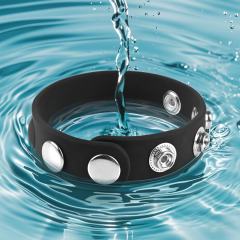 Black Adjustable Silicone Cock Ring Strap