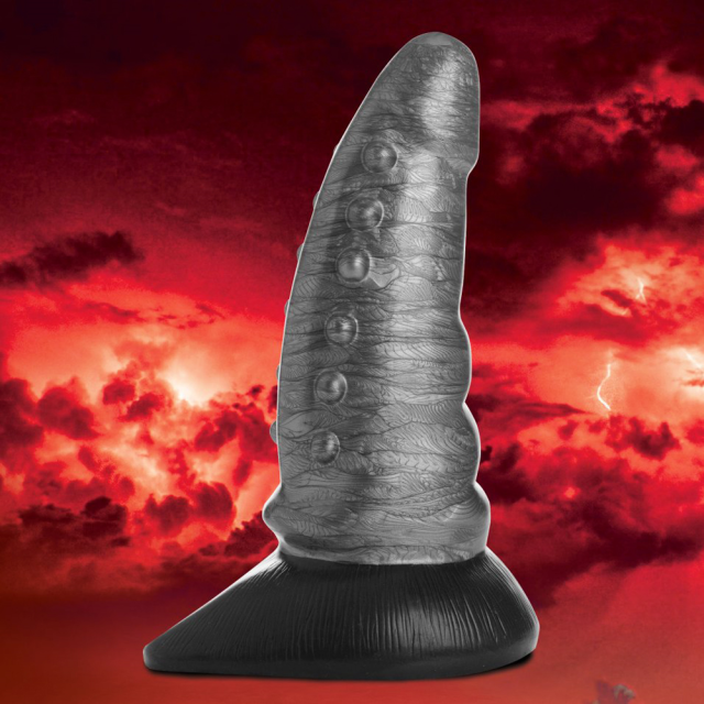 8.27'' Grey Textured Fantasy Silicone Dildo