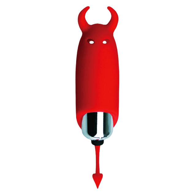 Red Devil-Themed Single-Speed Silicone Bullet Vibrator