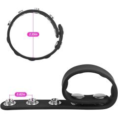 Black Adjustable Silicone Cock Ring Strap