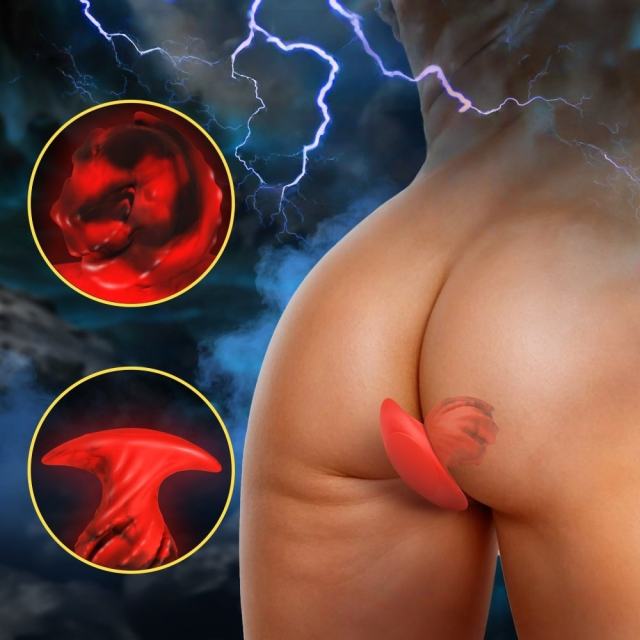 4.53'' Red & Black Sculpted Silicone Anal Plug