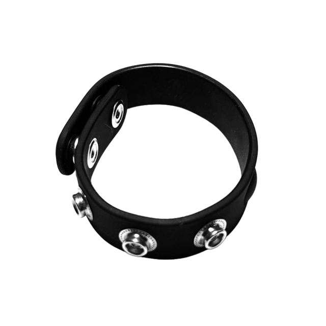 Black Adjustable Silicone Cock Ring Strap