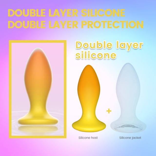 10-Mode Yellow & Orange Rechargeable Remote-Controlled Vibrating Anal Plug