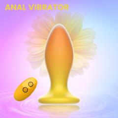 10-Mode Yellow & Orange Rechargeable Remote-Controlled Vibrating Anal Plug