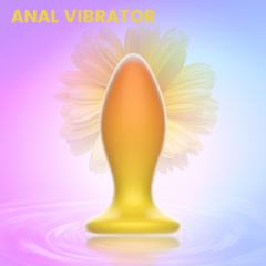 10-Mode Yellow & Orange Rechargeable Remote-Controlled Vibrating Anal Plug