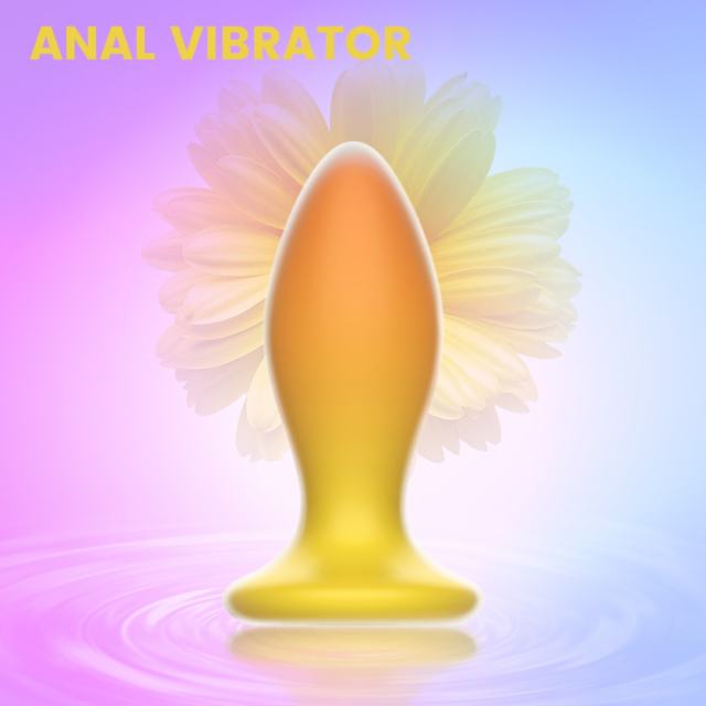 10-Mode Yellow & Orange Rechargeable Remote-Controlled Vibrating Anal Plug