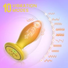 10-Mode Yellow & Orange Rechargeable Remote-Controlled Vibrating Anal Plug