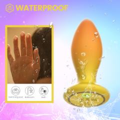 10-Mode Yellow & Orange Rechargeable Remote-Controlled Vibrating Anal Plug