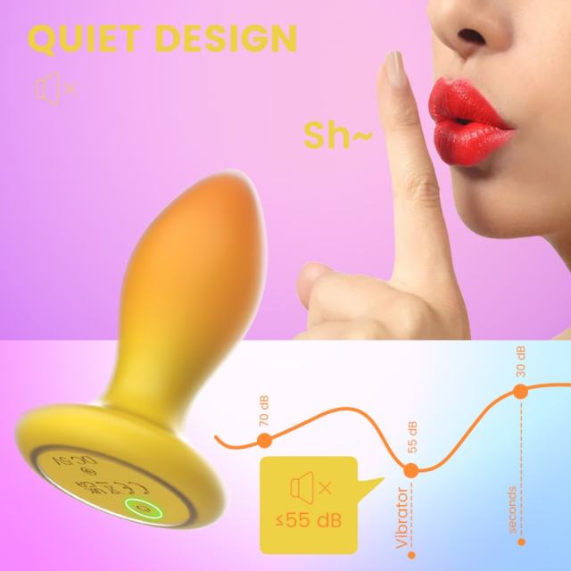 10-Mode Yellow & Orange Rechargeable Remote-Controlled Vibrating Anal Plug