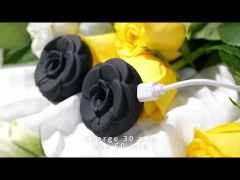 10-Mode Black Color Rose-Shaped Rechargeable Vibrating Nipple Clamps (Pair)