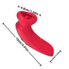 Customizable  10-Mode Red Rechargeable Silicone Vibrator with Sucting Function