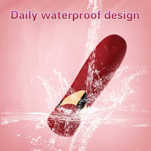 10-Mode Luxury Red  Rechargeable (Plug-In) WaterproofSilicone Bullet Vibrator