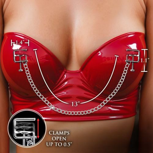 Adjustable Metal Nipple Clamps with Chain (Pair)