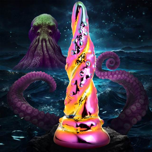 6.30'' Tentacle-Inspired Multicolor Glass Dildo