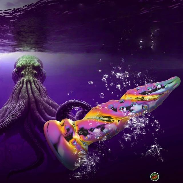 6.30'' Tentacle-Inspired Multicolor Glass Dildo