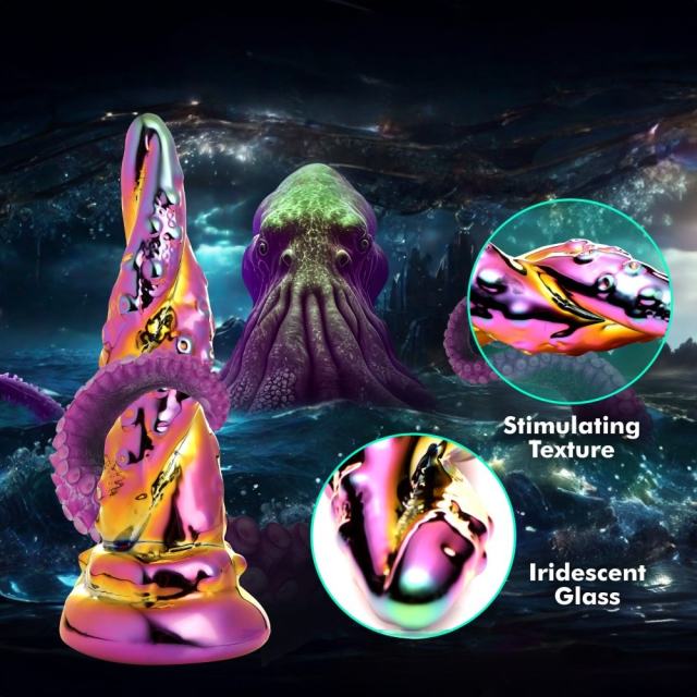 6.30'' Tentacle-Inspired Multicolor Glass Dildo